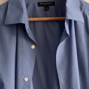 Banana Republic, micro-dot, long-sleeve shirt (XL)